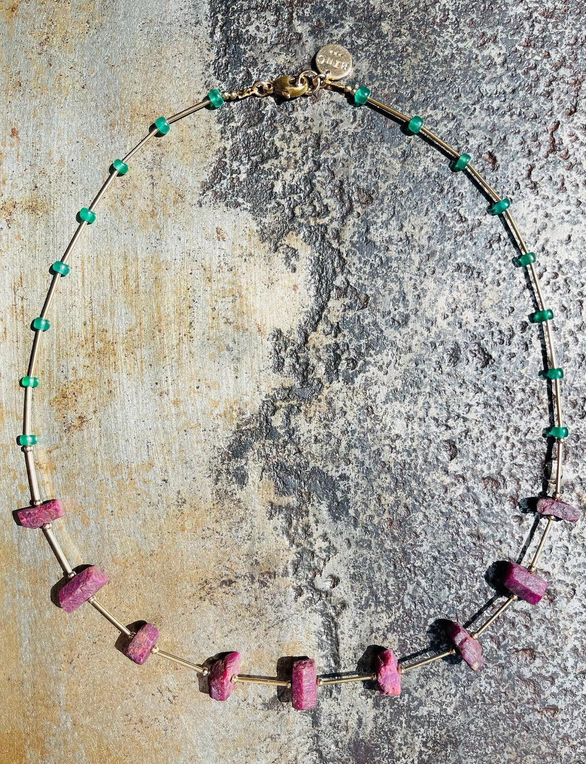 CHRYSSA Ruby Emerald Necklace Inspo Ancient Greco-Roman Jewelry
