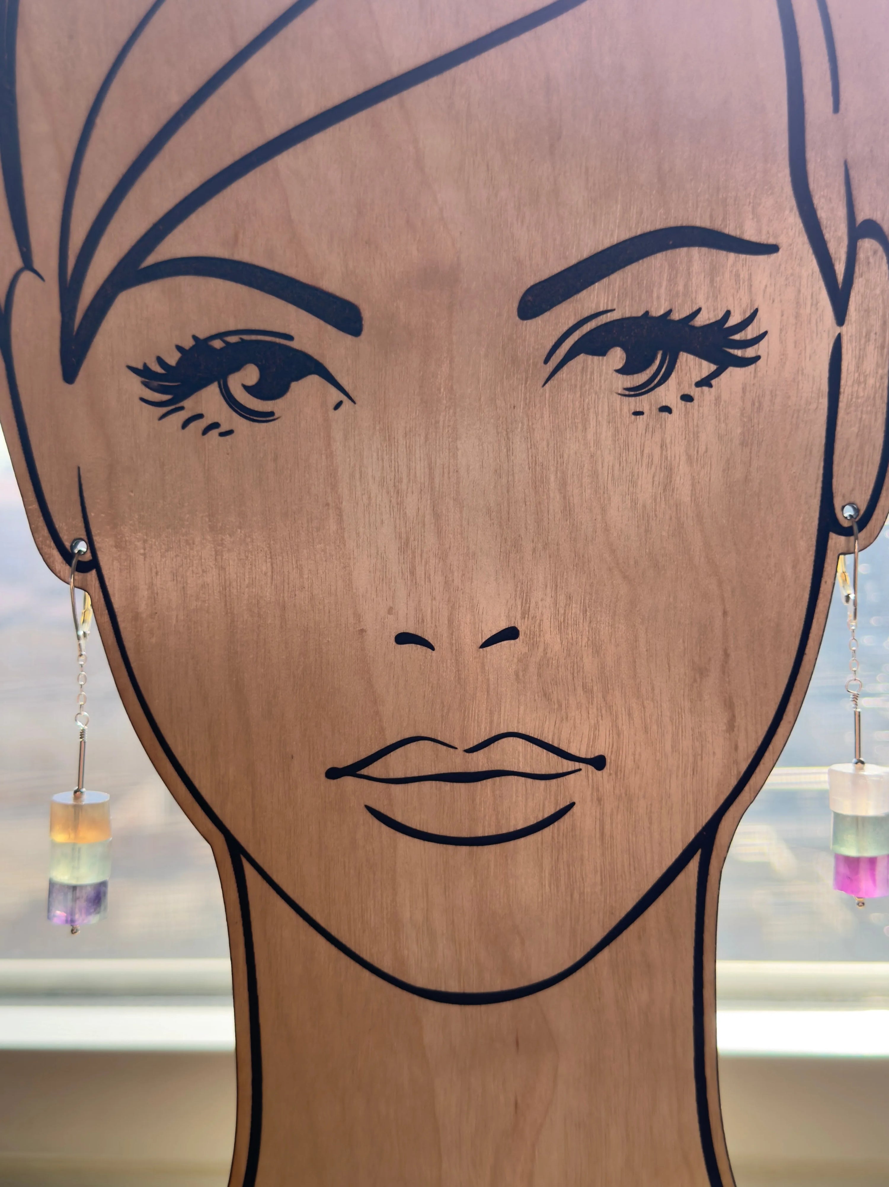 ELLA Faceted Fluorite Rainbow Yielding Jeweled Earrings