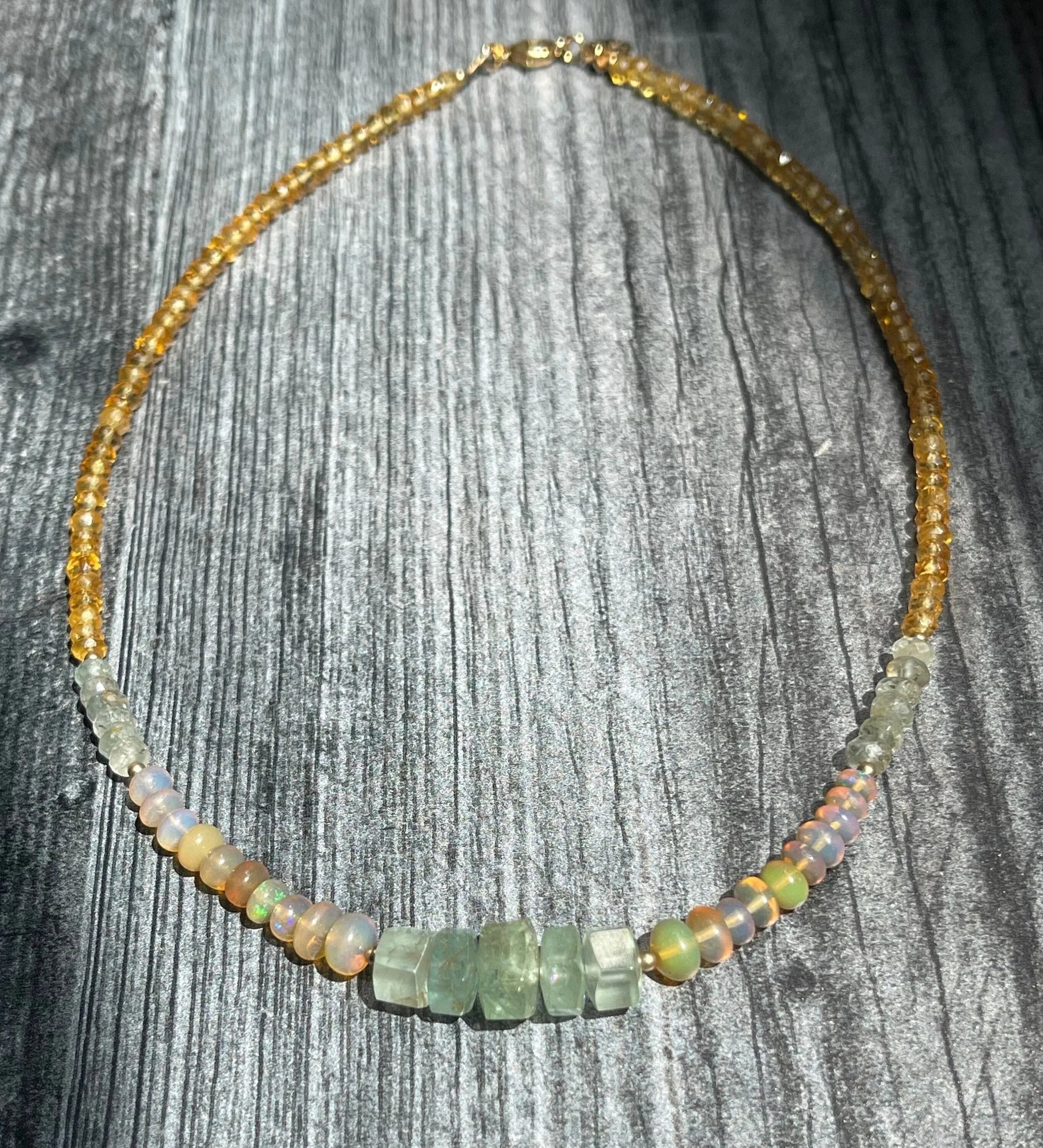 GIGI Necklace Opal Aquamarine Gemstones Citrine Healing Crystals