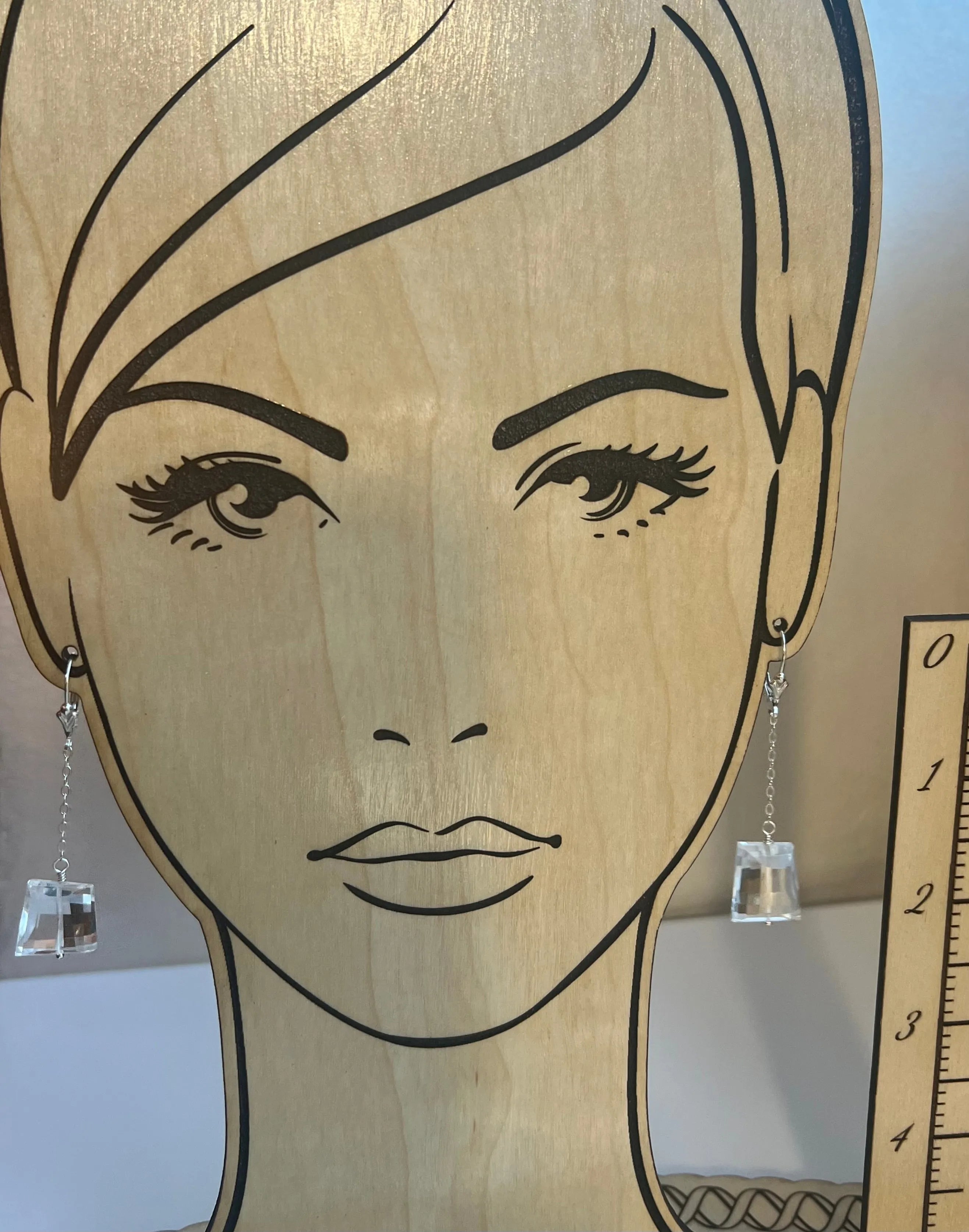 LARISSA Crystal Quartz Earrings Unique Cut Pattern