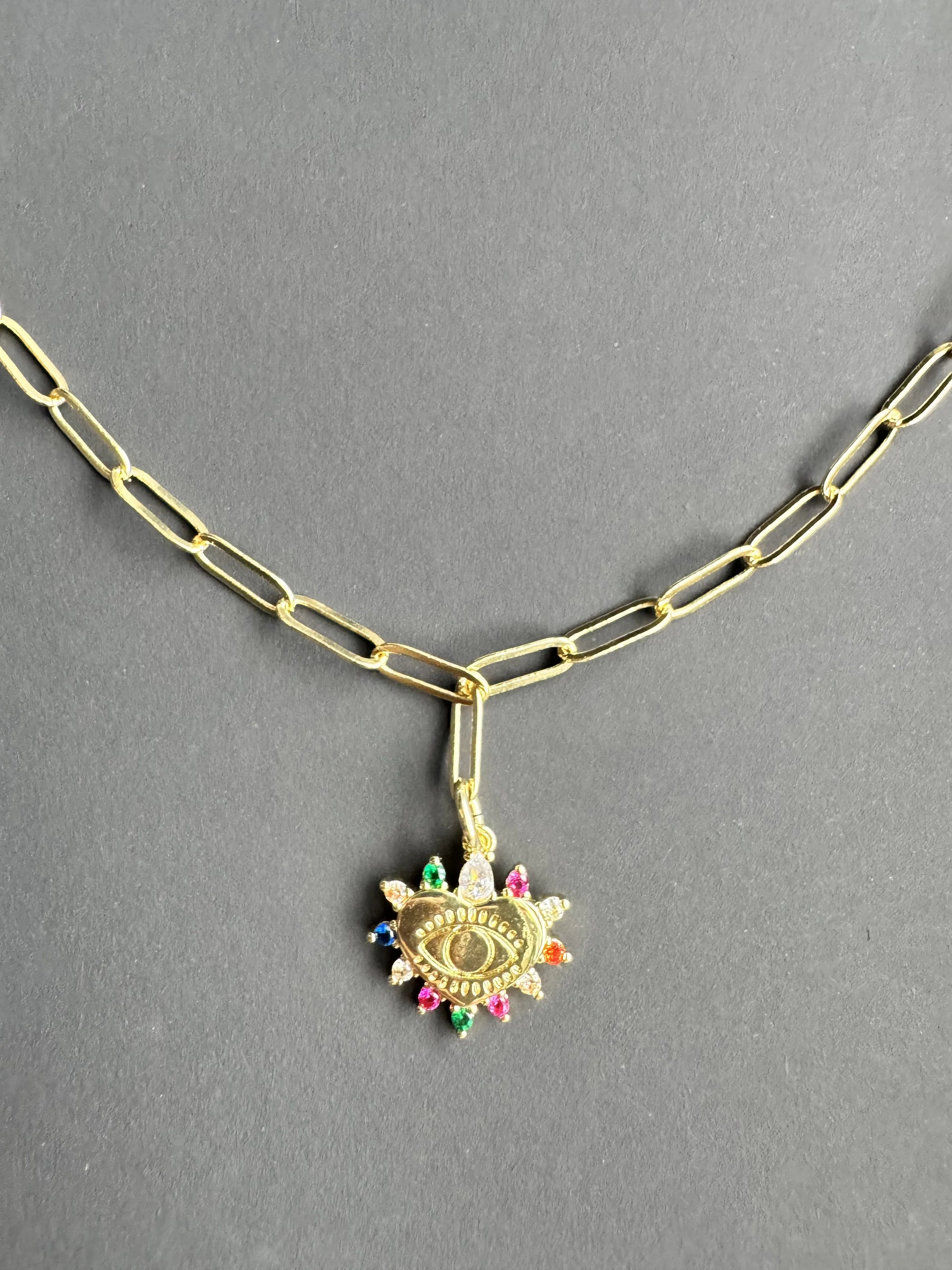 LES Heart Charm Necklace