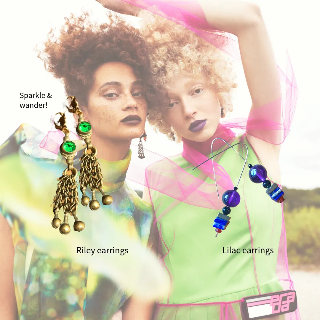 RILEY Flutter Drop Earrings Repurposed Rare Kuchi Tribe Findings