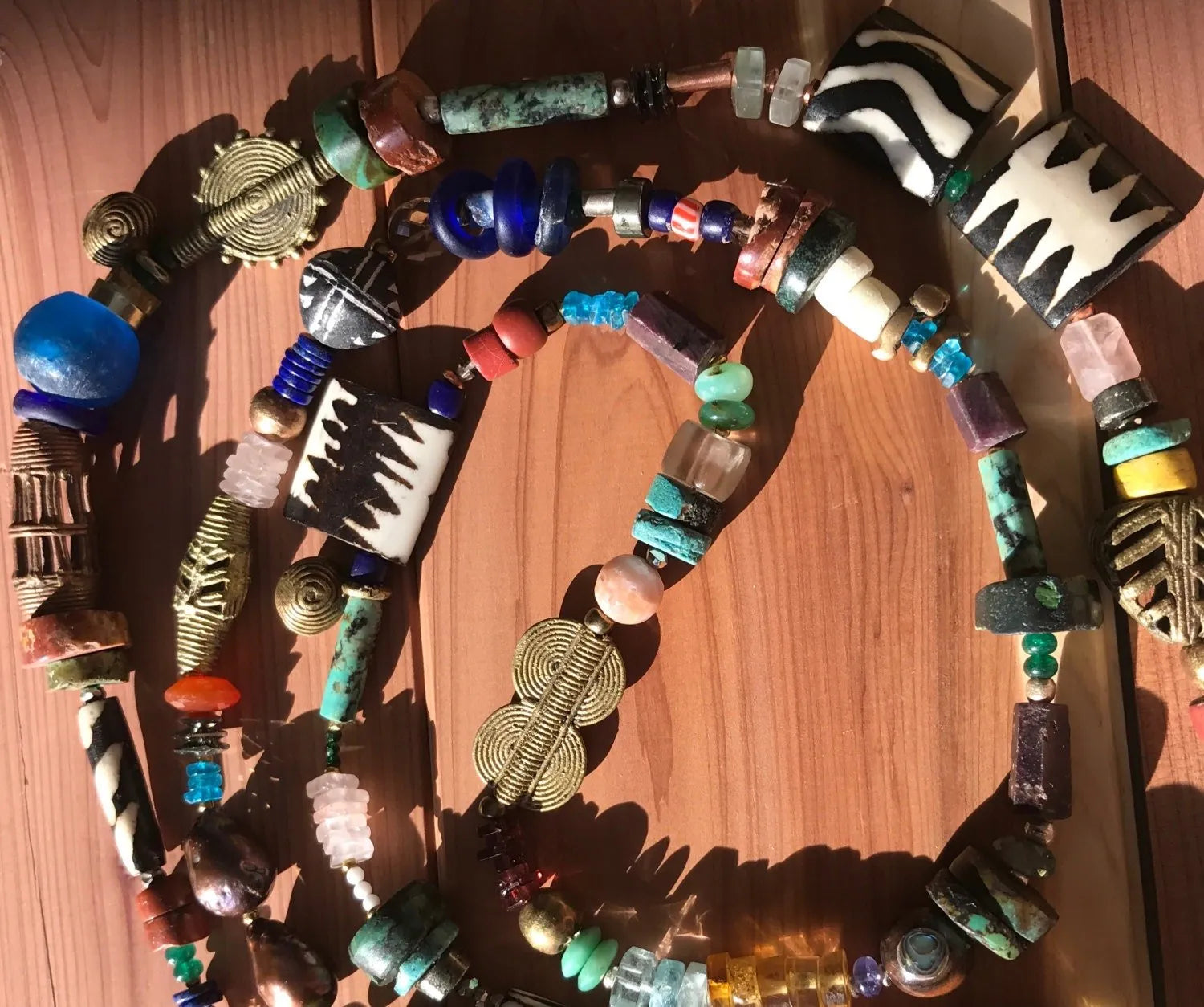 SAGE Wrap Necklace Harness Fine Jewelry Precious Gems Beads Metals