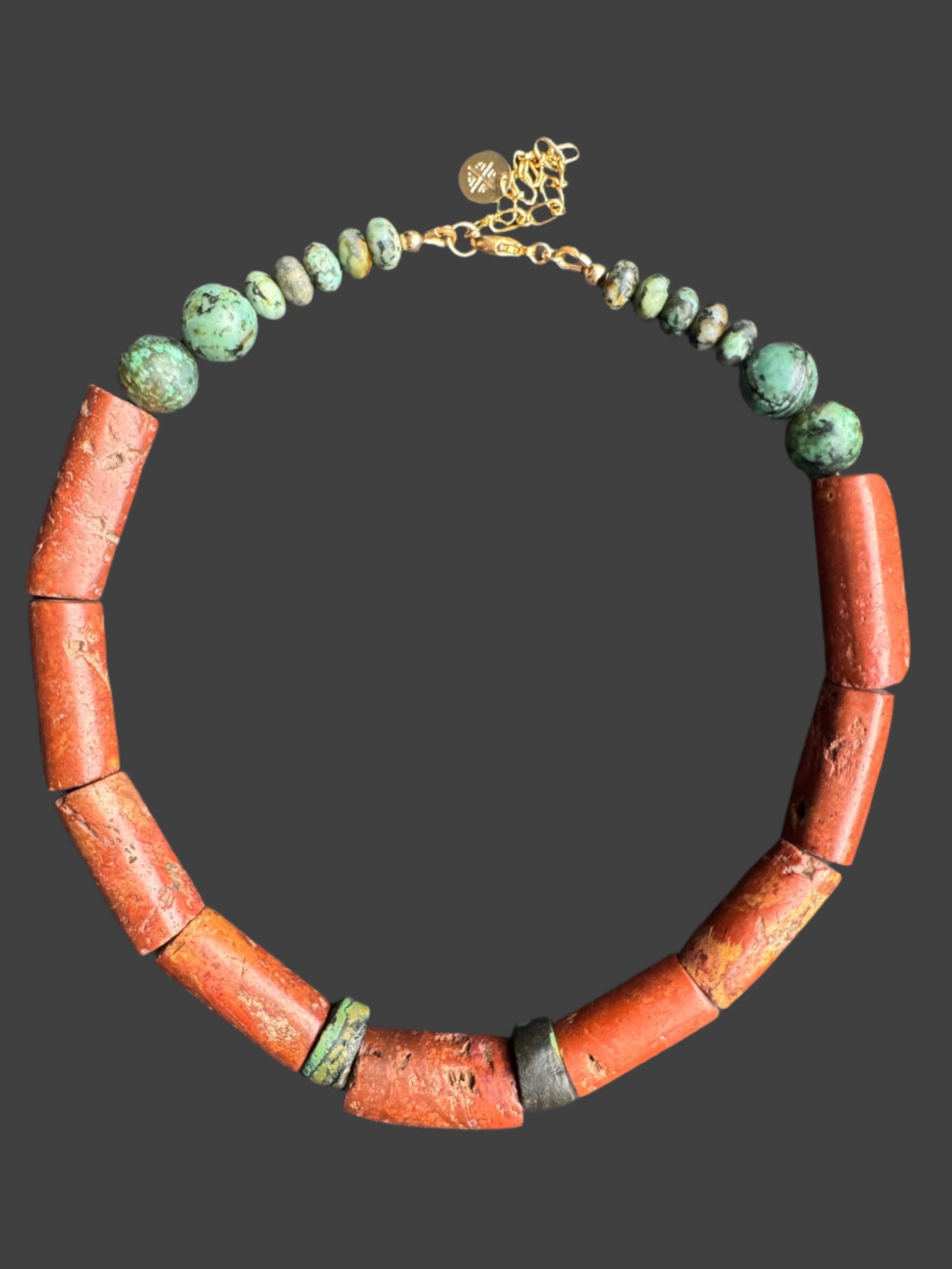 SIMONE Collar Necklace Bauxite Antique & Contemporary Turquoise