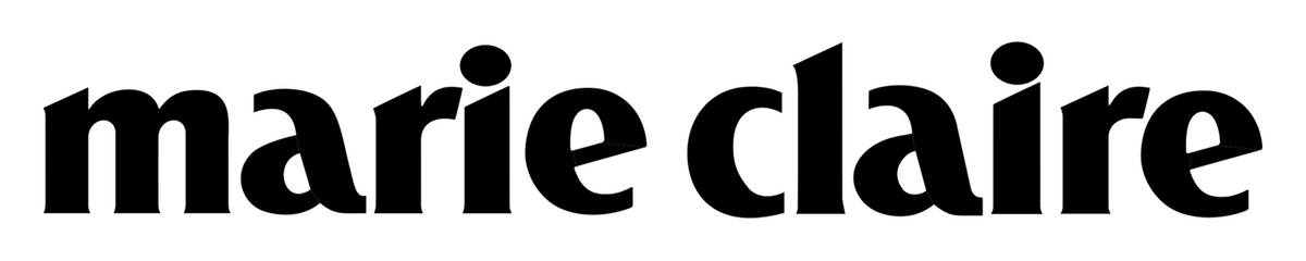 Logo for *Marie Claire*, presented in bold black serif type with stylish curves and sharp cuts, reflecting the magazine’s blend of fashion-forward elegance and modern editorial authority.