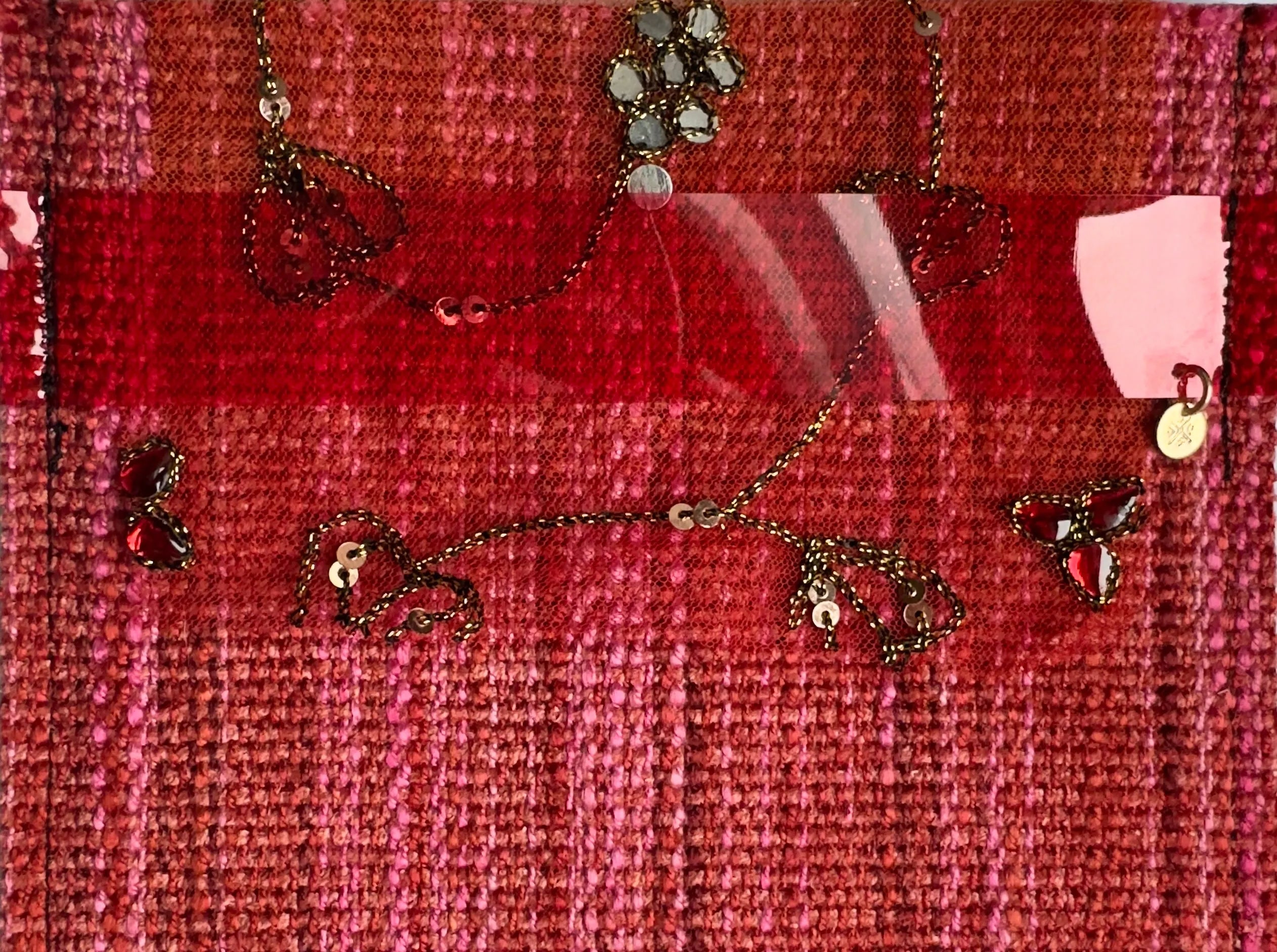 ALEXANDRA Versatile Necklace Bracelet Combo 14K Gold Floating Heart Charms Chain
