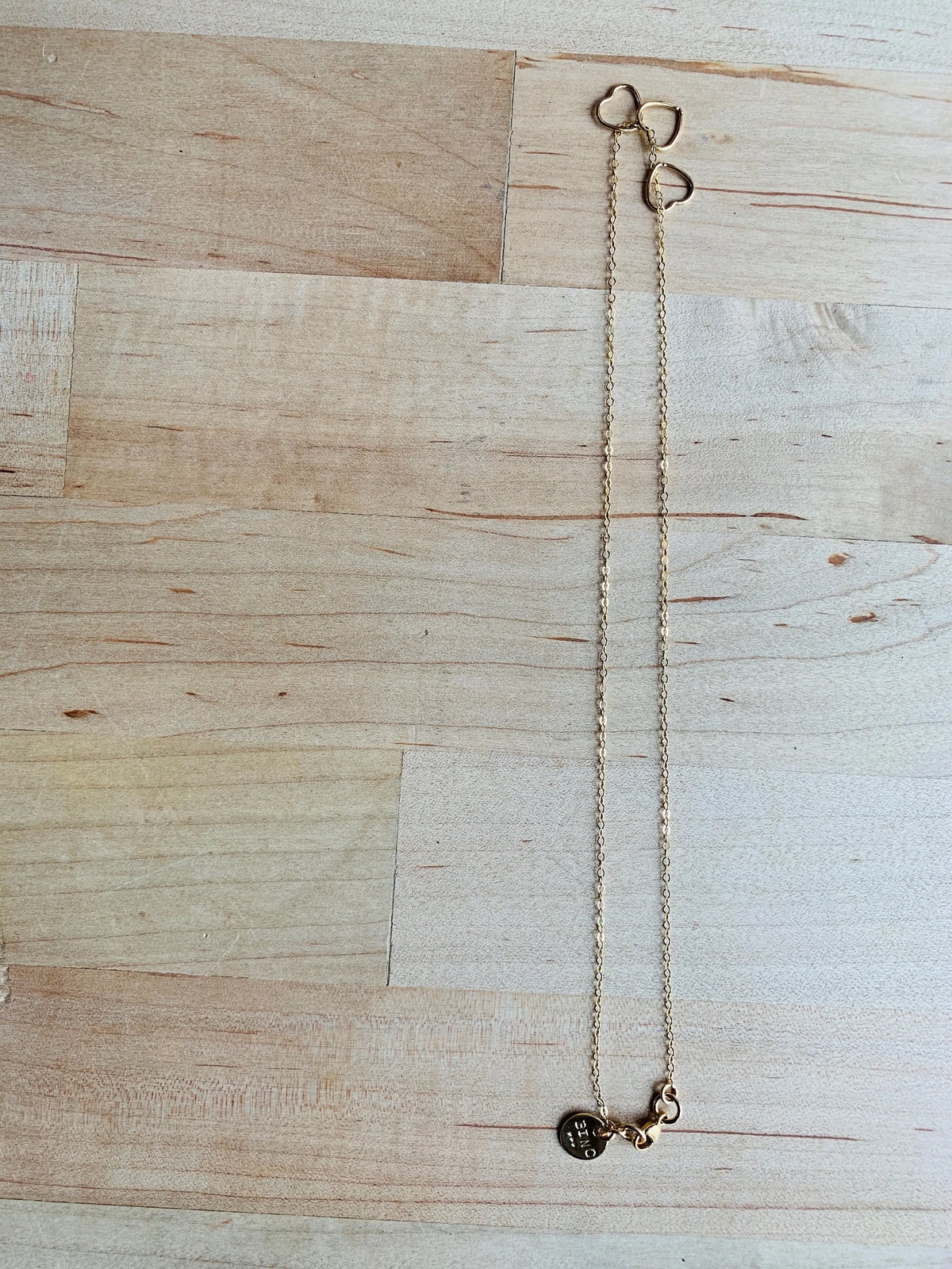 ALEXANDRA Versatile Necklace Bracelet Combo 14K Gold Floating Heart Charms Chain