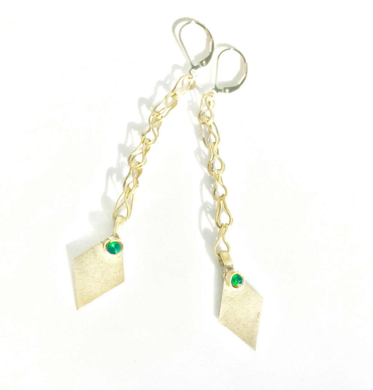 ALI Earrings Diamond Shape Repurposed Antique Kuchi Tribe Element