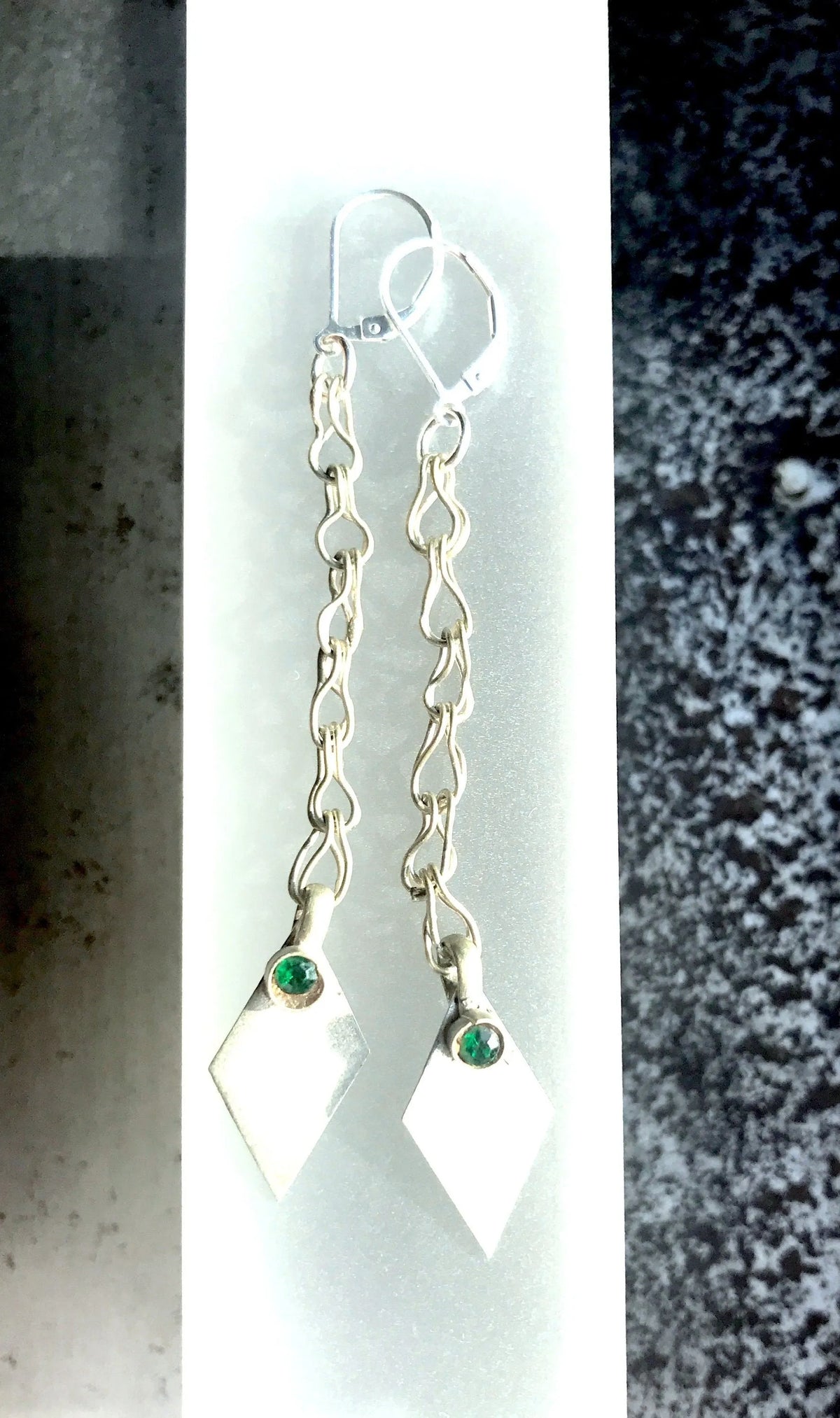 ALI Earrings Diamond Shape Repurposed Antique Kuchi Tribe Element