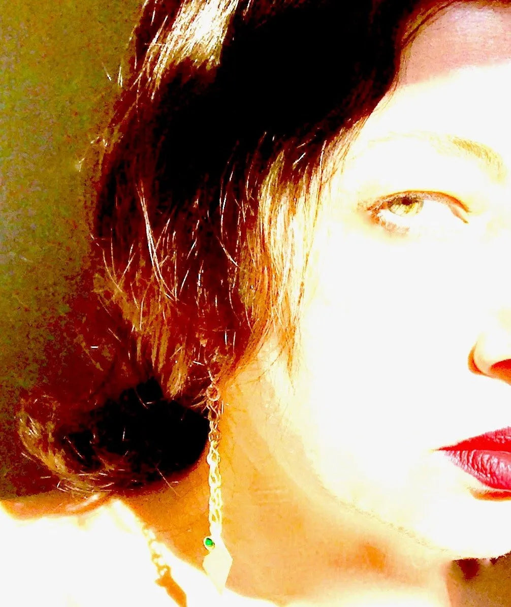 ALI Earrings Diamond Shape Repurposed Antique Kuchi Tribe Element