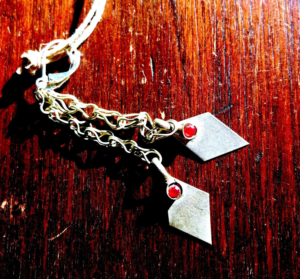 ALI Earrings Diamond Shape Repurposed Antique Kuchi Tribe Element