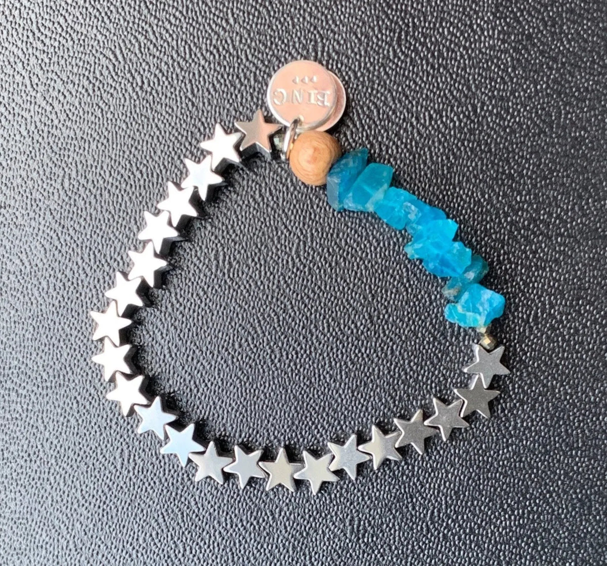 ANNABEL Bracelet Blue Apatite Aquamarine Hematite Stars Resort Gift