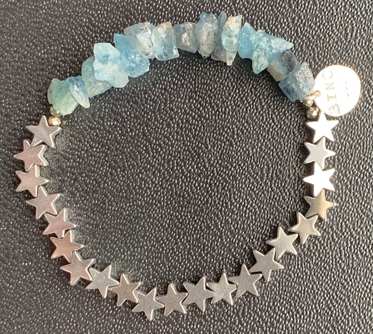 ANNABEL Bracelet Blue Apatite Aquamarine Hematite Stars Resort Gift