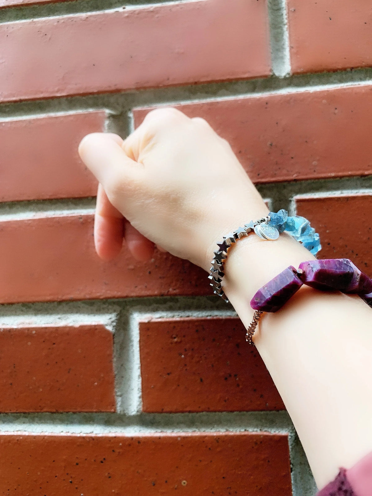 ANNABEL Bracelet Blue Apatite Aquamarine Hematite Stars Resort Gift