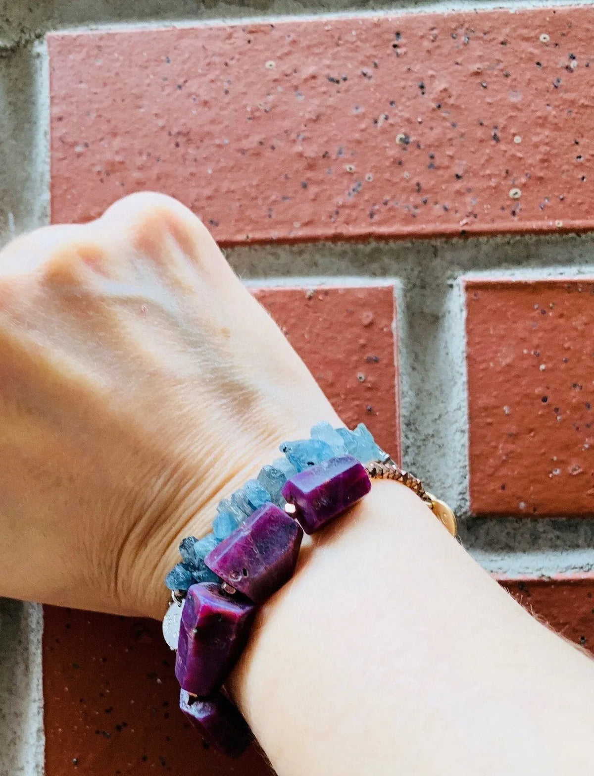 ANNABEL Bracelet Blue Apatite Aquamarine Hematite Stars Resort Gift