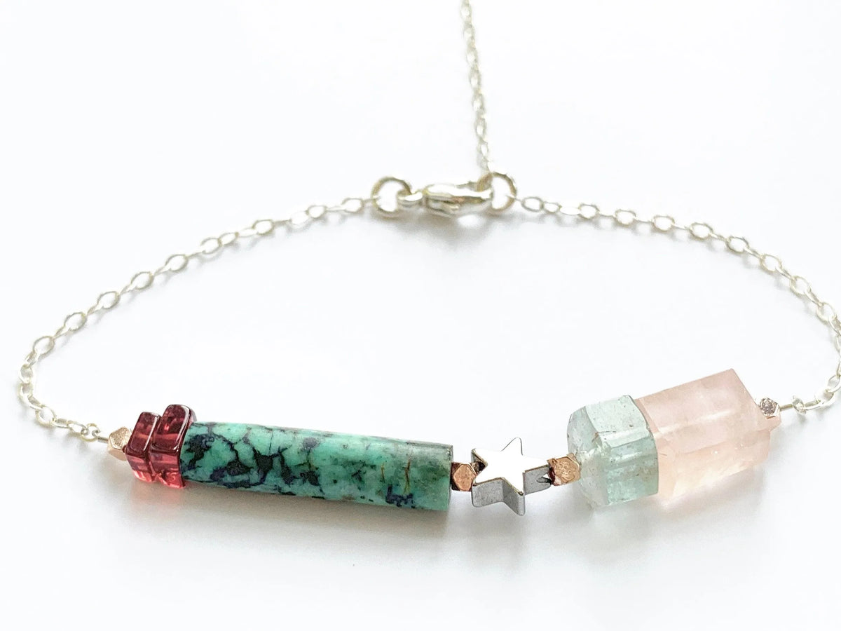 ANXIETY (Release Me) Bracelet Minimal Bohemian Fine Crystals Gems