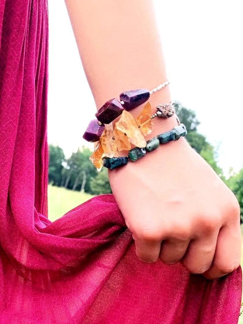 AURORA Ruby Bracelet 46-72 Carats Bohemian Modern Natural Gems