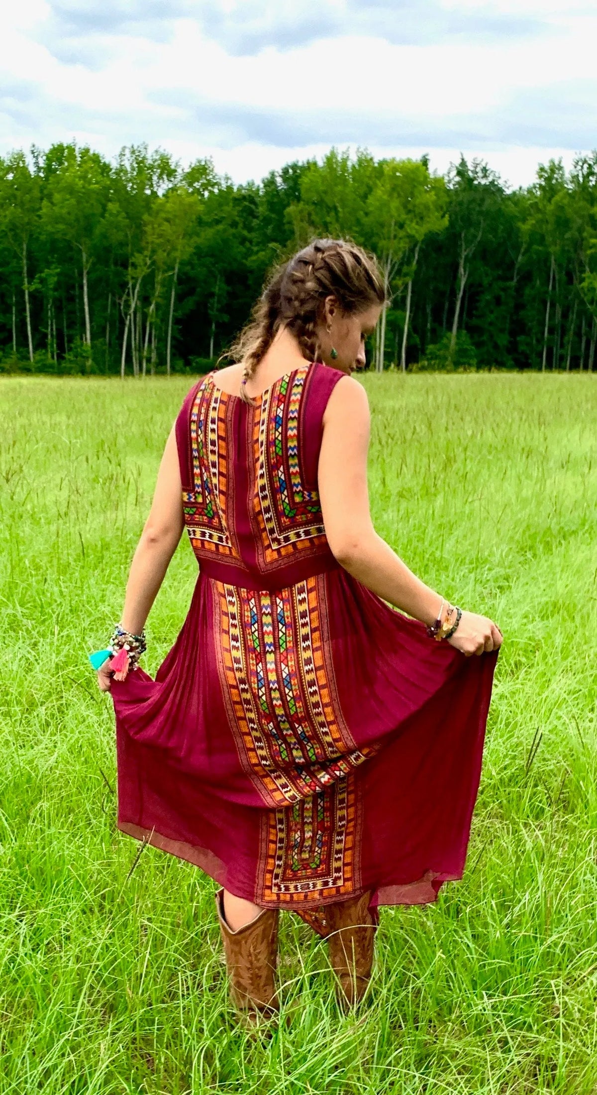 AUSTIN Earrings Natural Antique Turquoise Drops Modern Design Boho