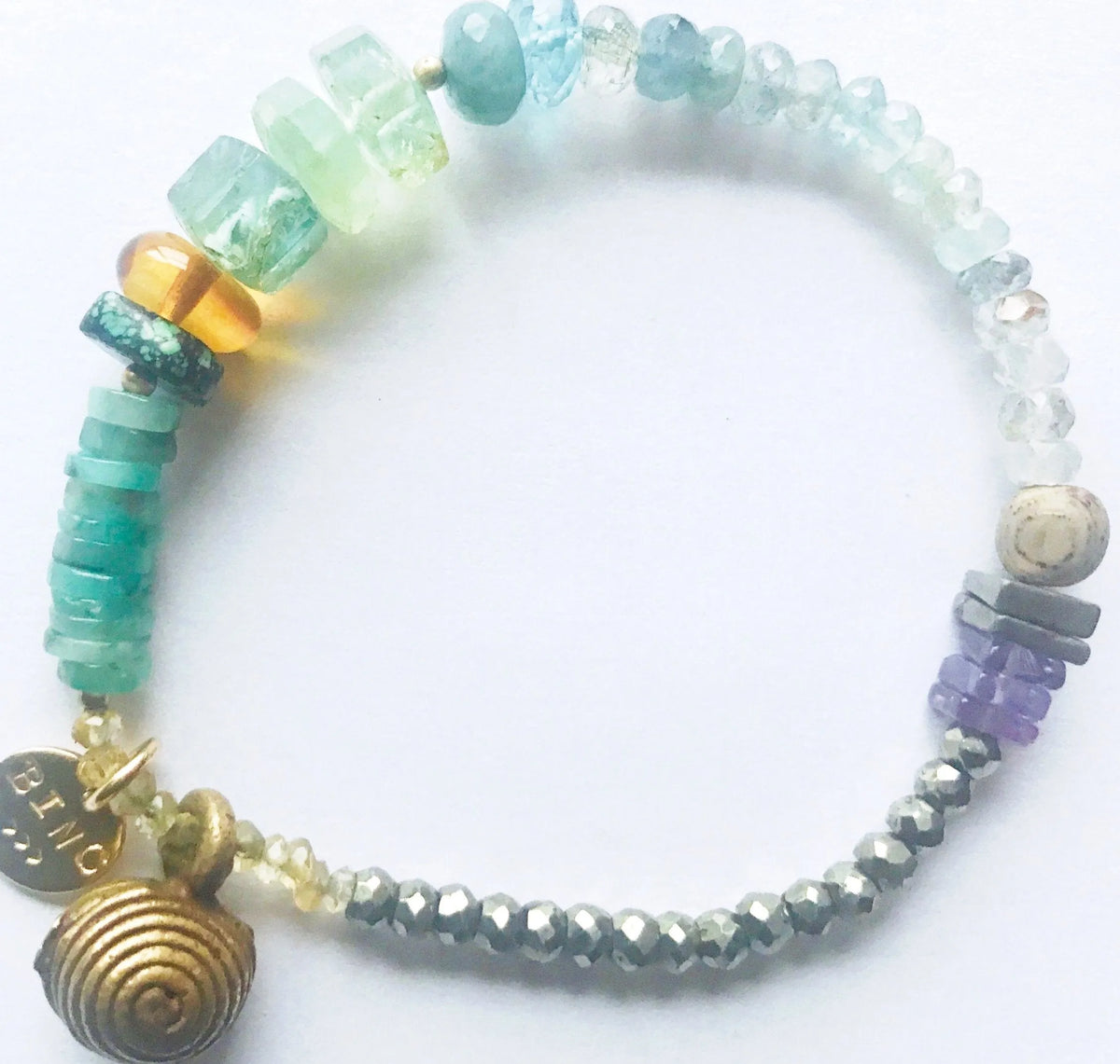 BAE Beaded Bracelet Genderless Healing Crystals Primitive Tribal Design