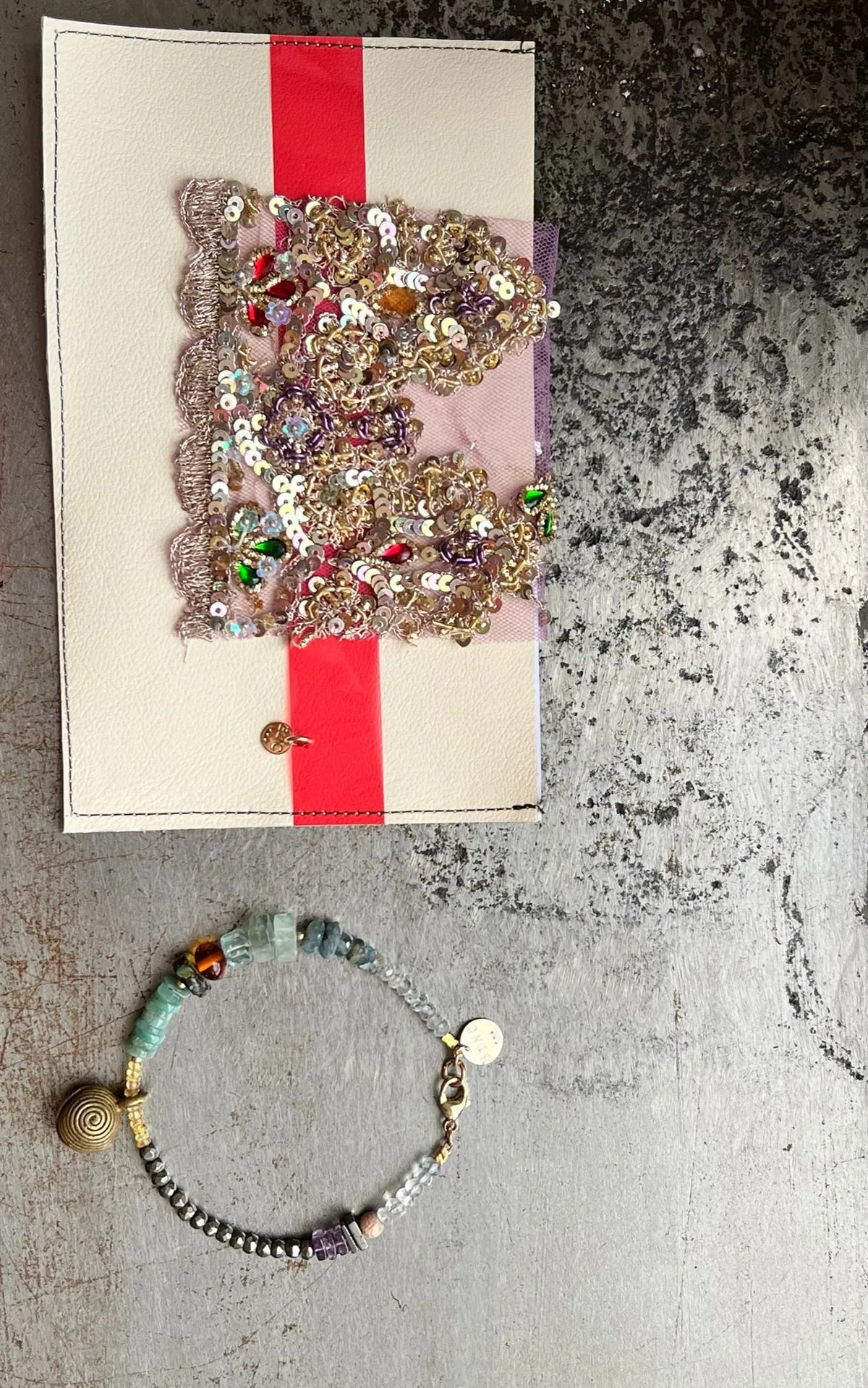 BAE Beaded Bracelet Genderless Healing Crystals Primitive Tribal Design