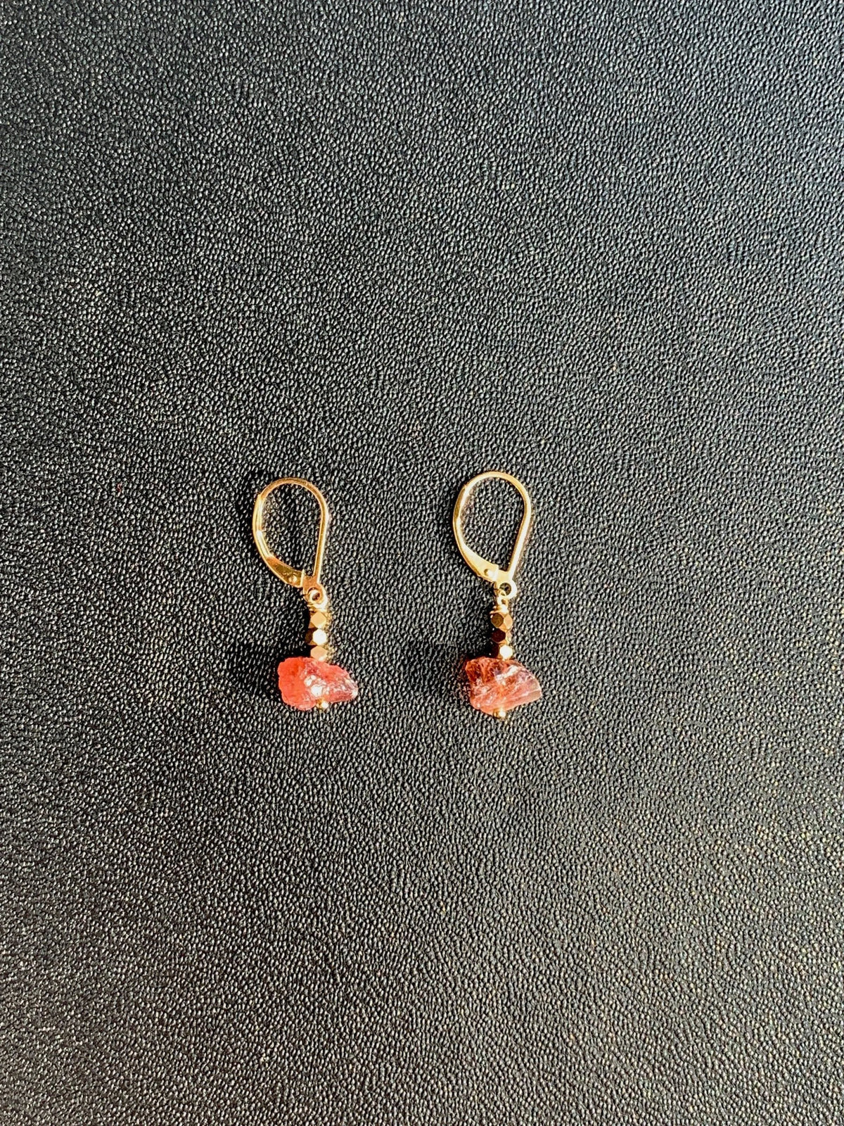 BAMBI Tourmaline Hematite Earrings Raw Crystal Magical Healing