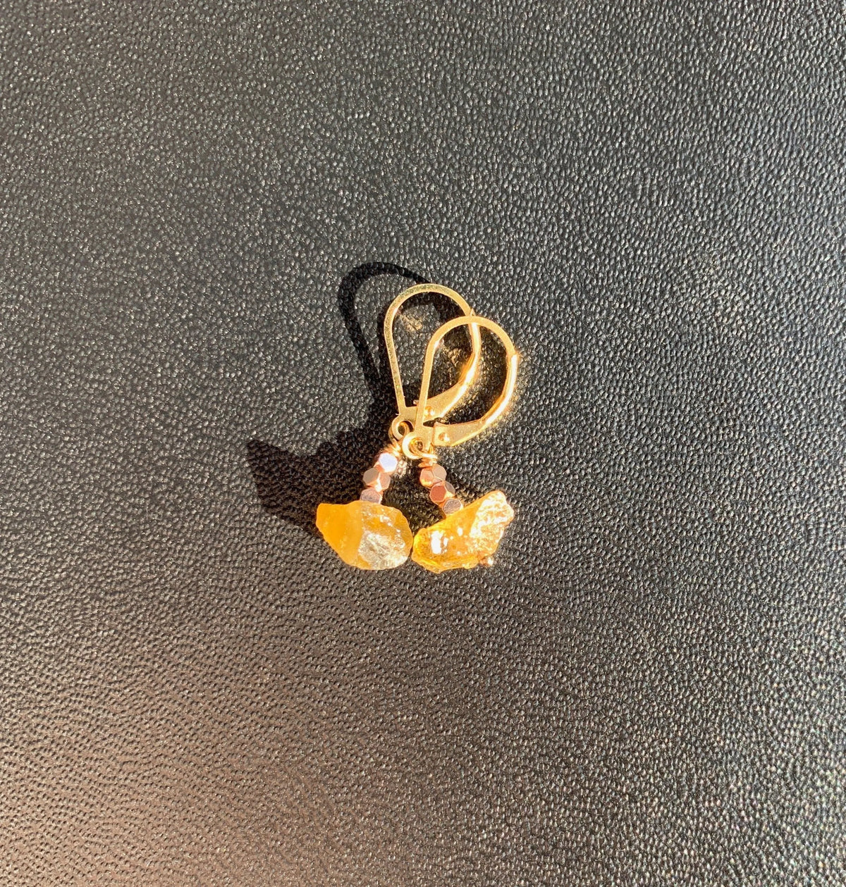 BAMBI Tourmaline Hematite Earrings Raw Crystal Magical Healing