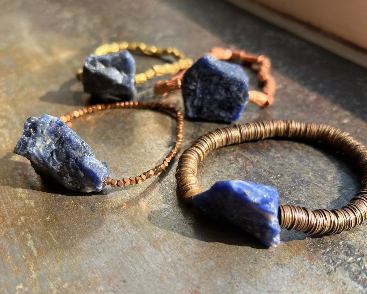 BAM BAM Sodalite Bracelet 15-30 Carats Brass Copper Bronze Gift