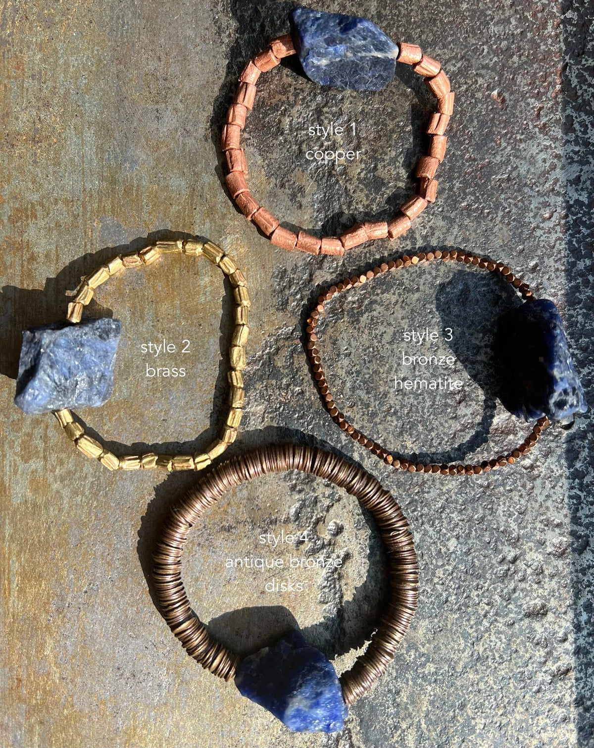 BAM BAM Sodalite Bracelet 15-30 Carats Brass Copper Bronze Gift