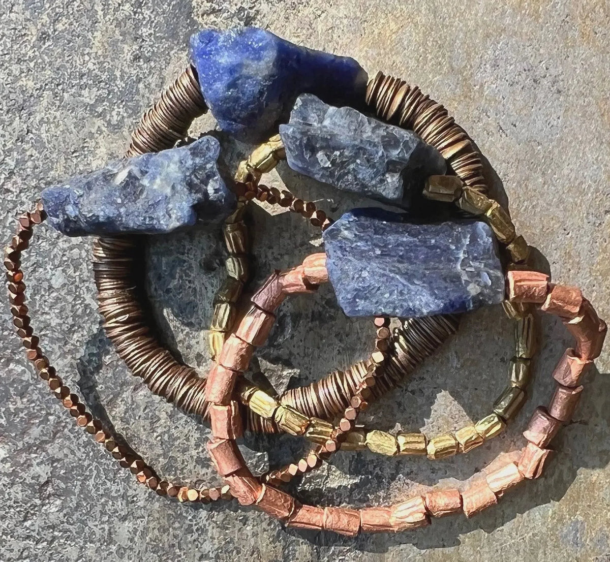 BAM BAM Sodalite Bracelet 15-30 Carats Brass Copper Bronze Gift