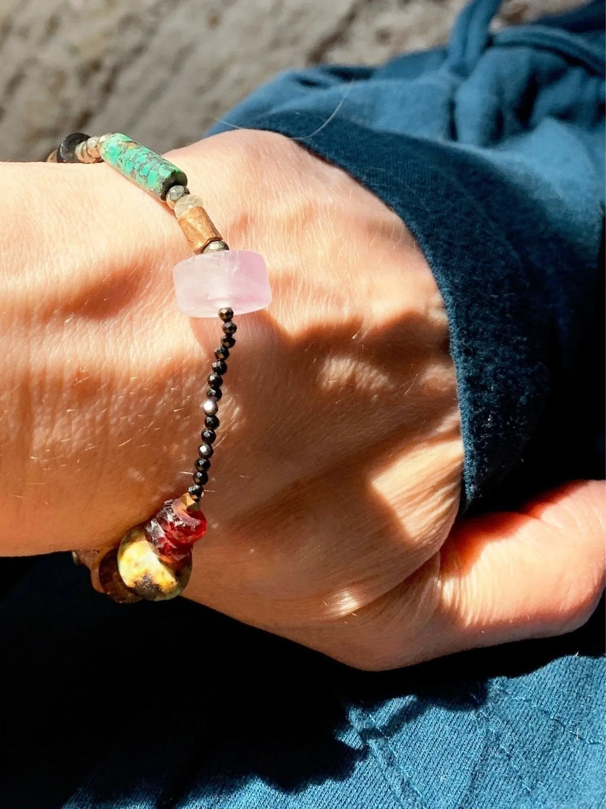 BEA Bracelet Amethyst Rose Quartz Self Love Healing Crystals Gems