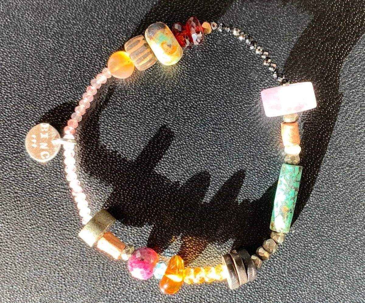 BEA Bracelet Amethyst Rose Quartz Self Love Healing Crystals Gems