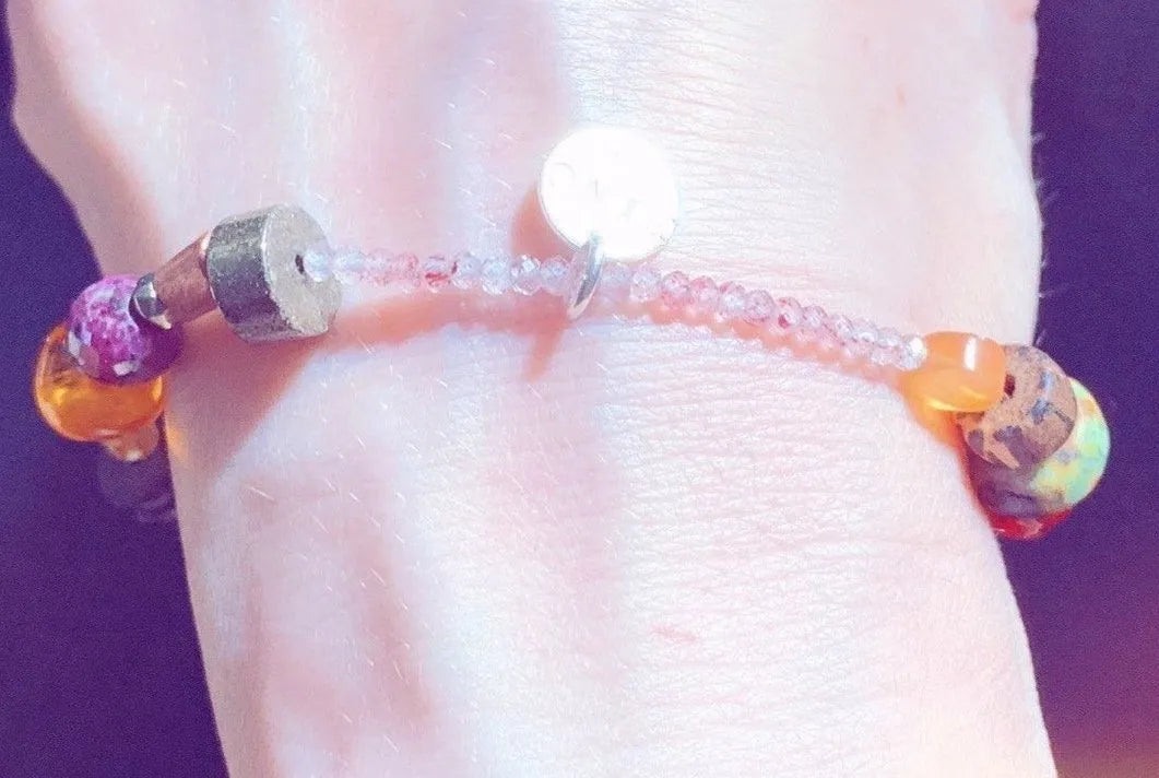 BEA Bracelet Amethyst Rose Quartz Self Love Healing Crystals Gems