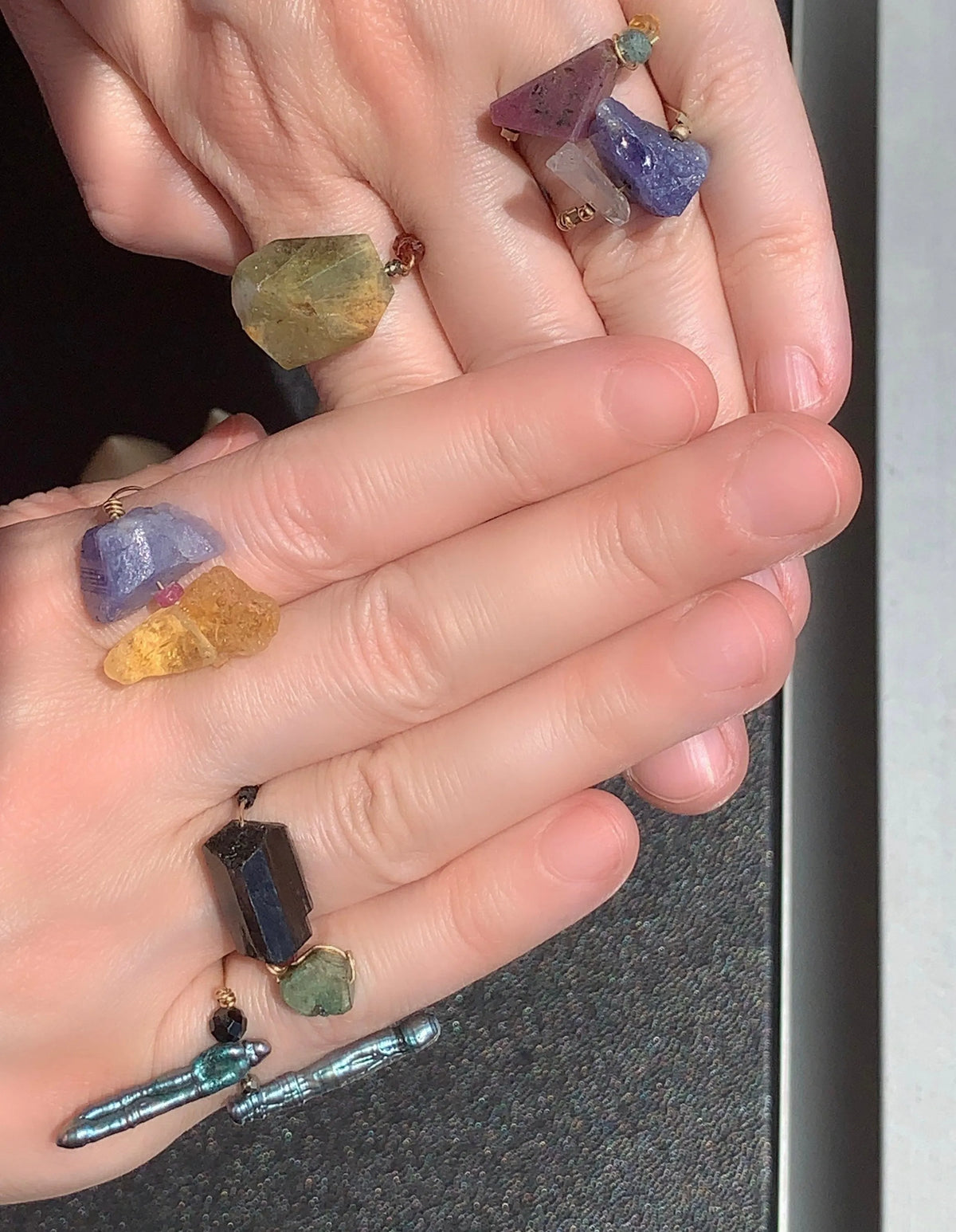 BERLIN Gemmy Fidget Ring Black Spinel Blue Sapphire Lux Spa Resort