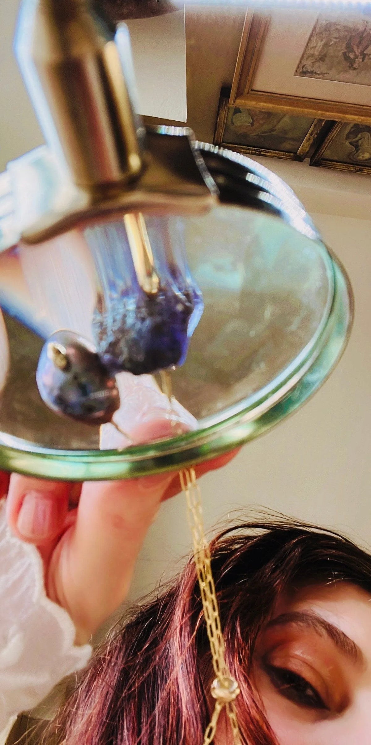 BETTY Bolo Necklace 14K Gold Chain Tanzanite Pearl Tassels Must Have