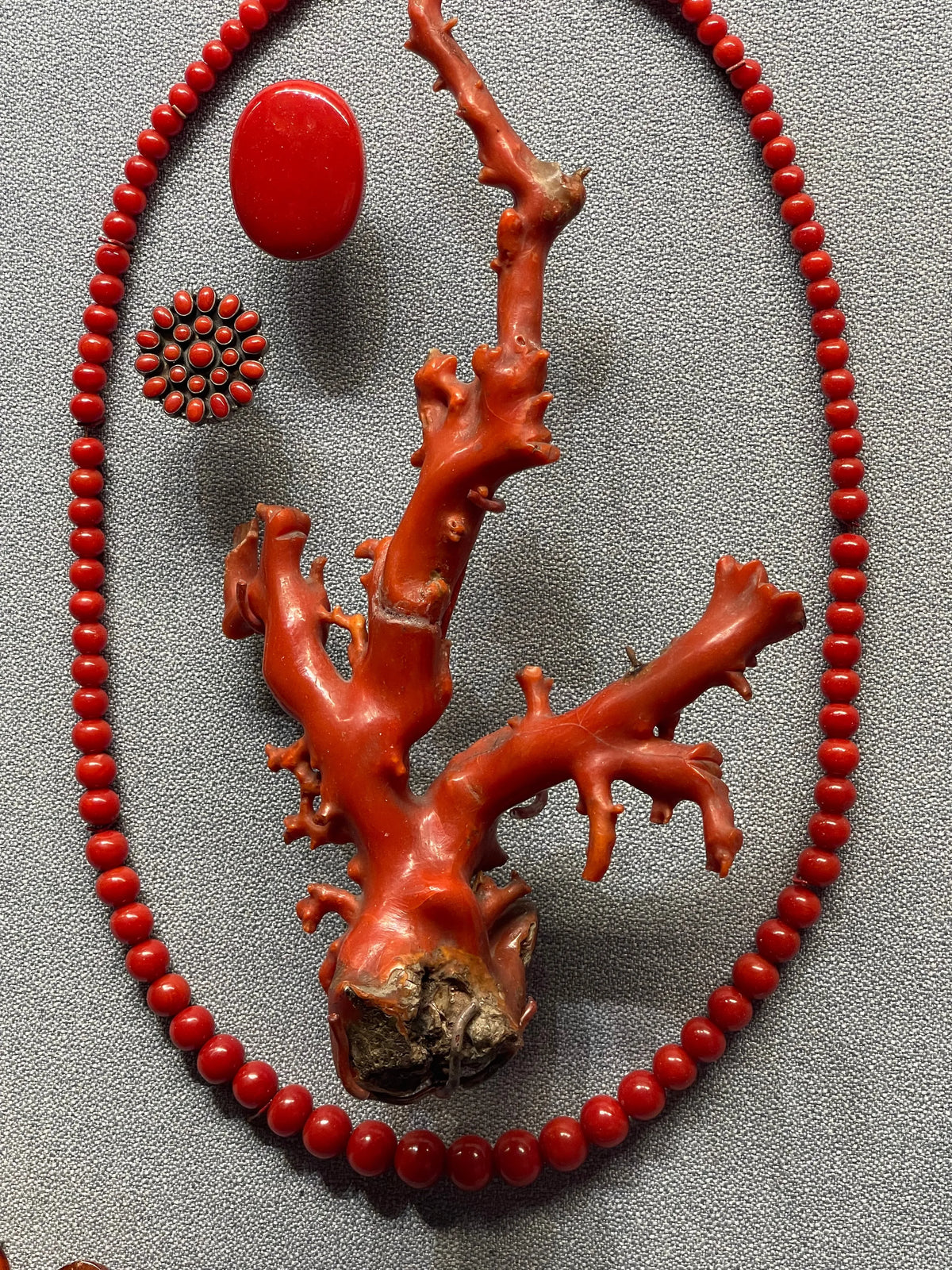 BIANCA Pink Diamond Evil Eye Protector & Natural Red Coral Charms