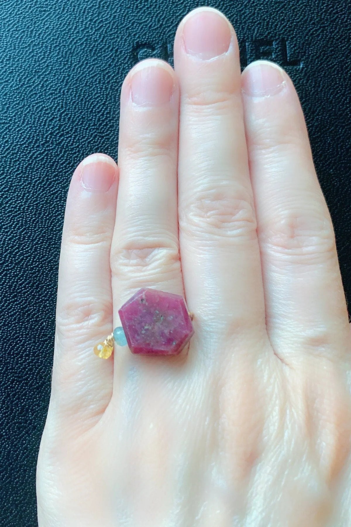 BIRMINGHAM Ruby Fidget Ring Citrine Aqua Boho Gemmy Collection