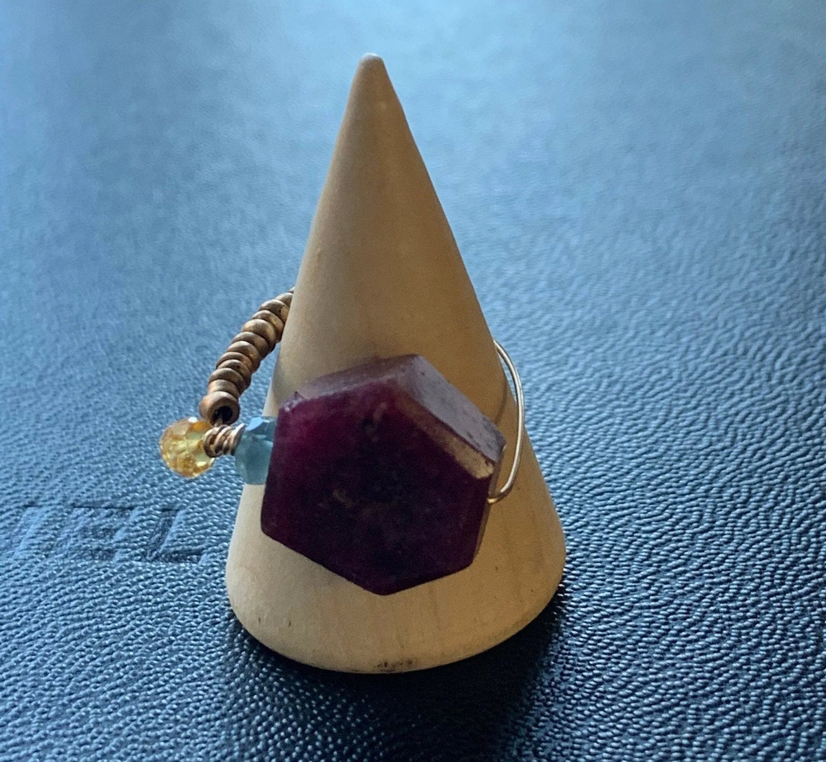 BIRMINGHAM Ruby Fidget Ring Citrine Aqua Boho Gemmy Collection