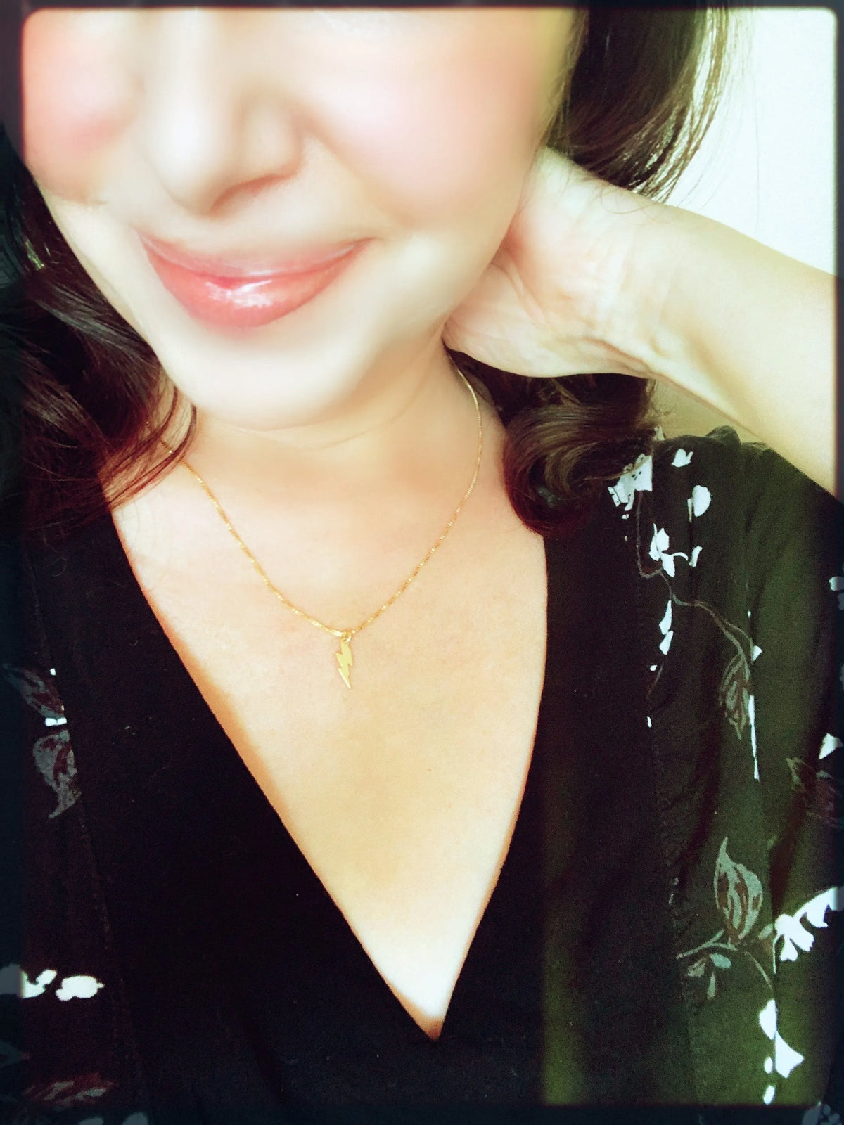 BOWIE BOLT Charm Necklace on 14K Gold Box Chain