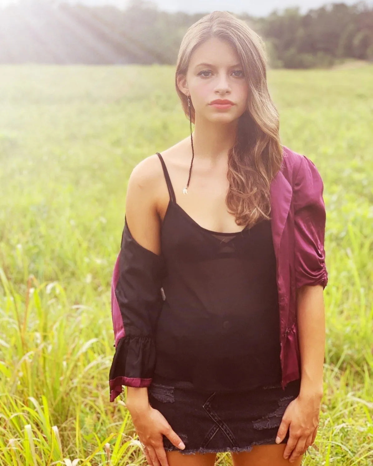 BOWIE Clavicle Kiss Mismatch Earring Set Black Spinel Bolt Charm