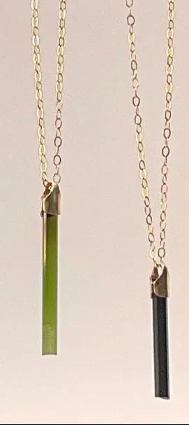 BRAMBLE Necklace Tourmaline Pendant Gold Chain Silver Beach Luxe