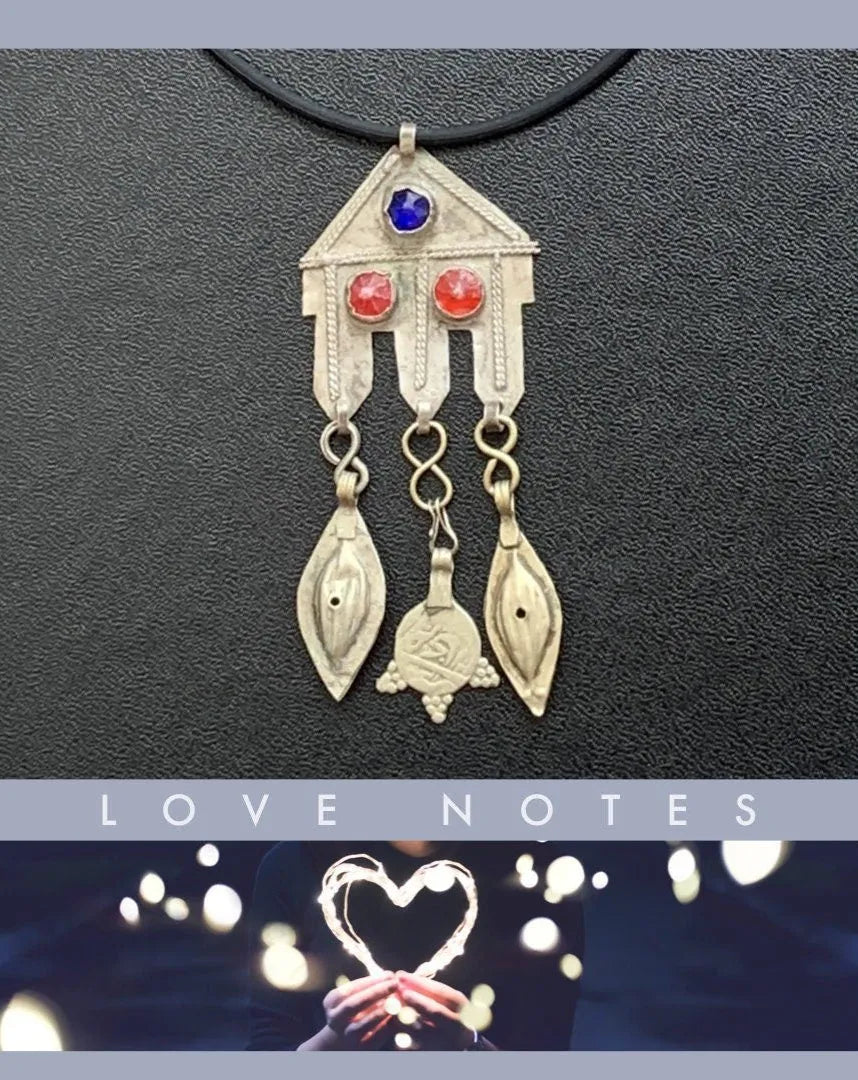 CURTIS Tribal Necklace Rare Antique Pendant Unique Charm Tassels