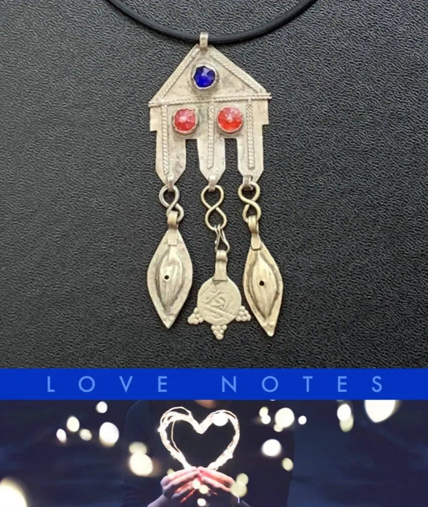 CURTIS Tribal Necklace Rare Antique Pendant Unique Charm Tassels