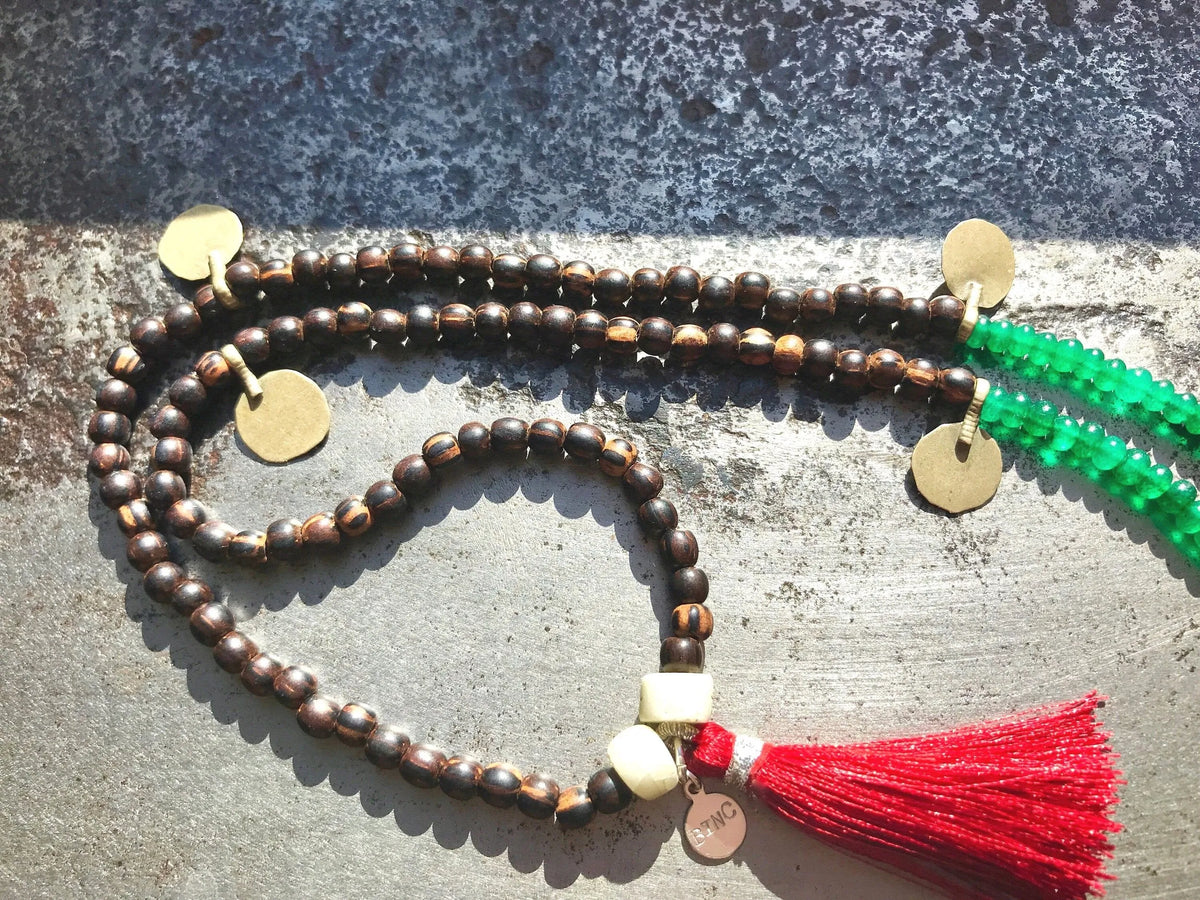 DAKOTA Long Necklace Bohemian Rare Antique Tribal Kuchi Pendant