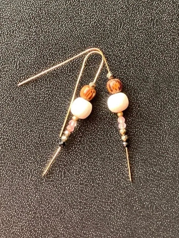 DAPHNE Earrings Modern Crystal Gems Precious Metal Handcrafted NYC