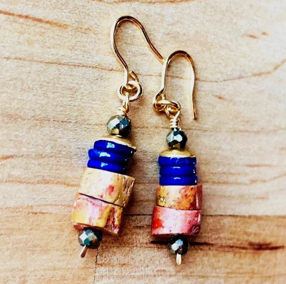 DAYTON Earrings worn by Alison Krauss on Stephen Colbert Lapis Lazuli