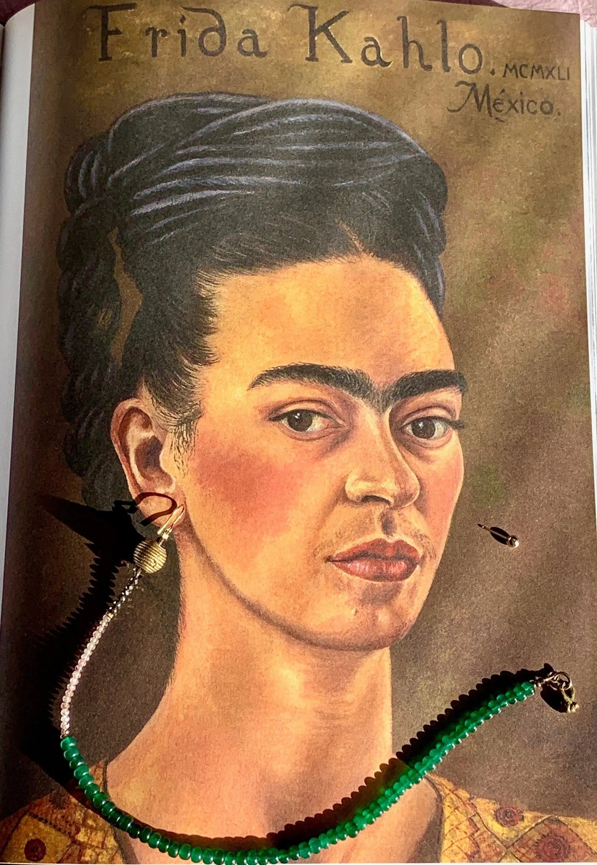 DEVON Clavicle Kiss Emerald Earring Set Tribal Wax-Cast Bead 14K Gold