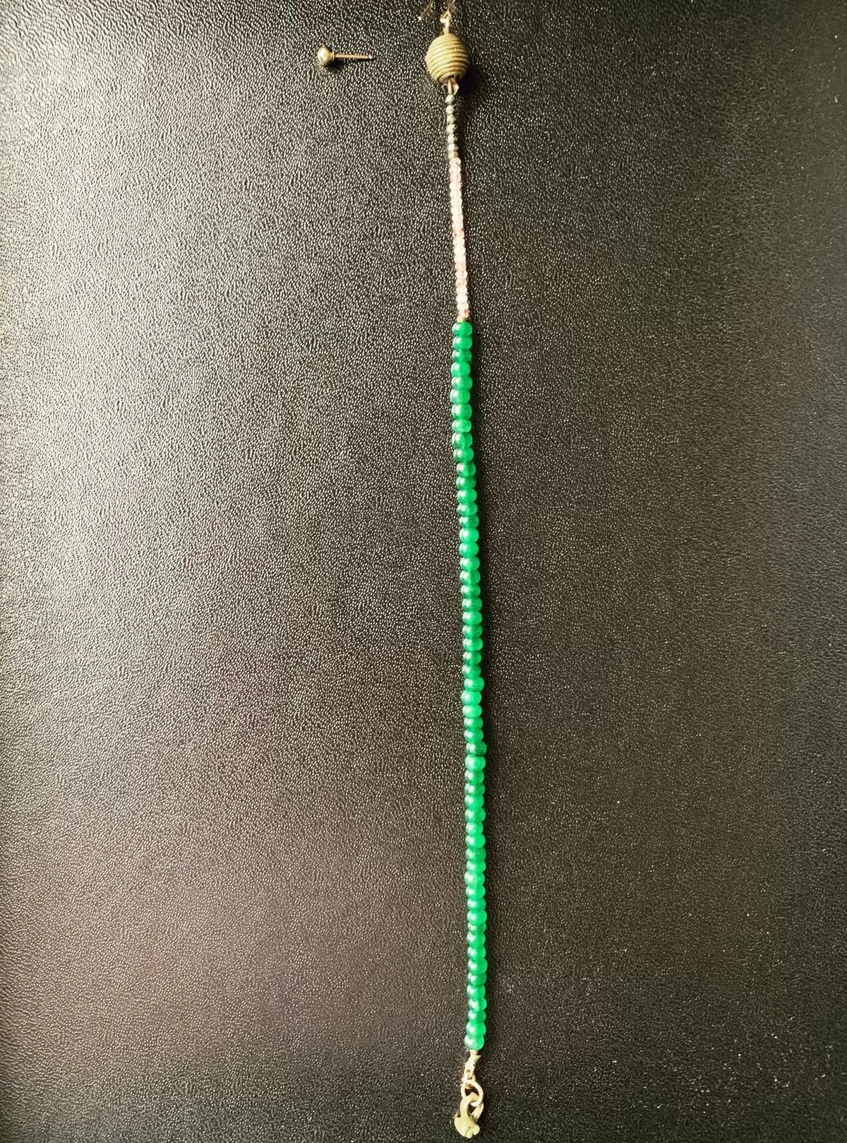 DEVON Clavicle Kiss Emerald Earring Set Tribal Wax-Cast Bead 14K Gold