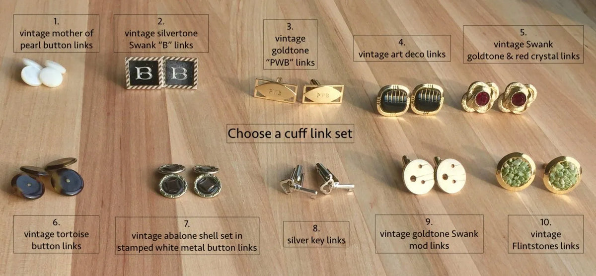 DREW French Cuffs Lavish Textiles Fine Leather Antique Cufflinks