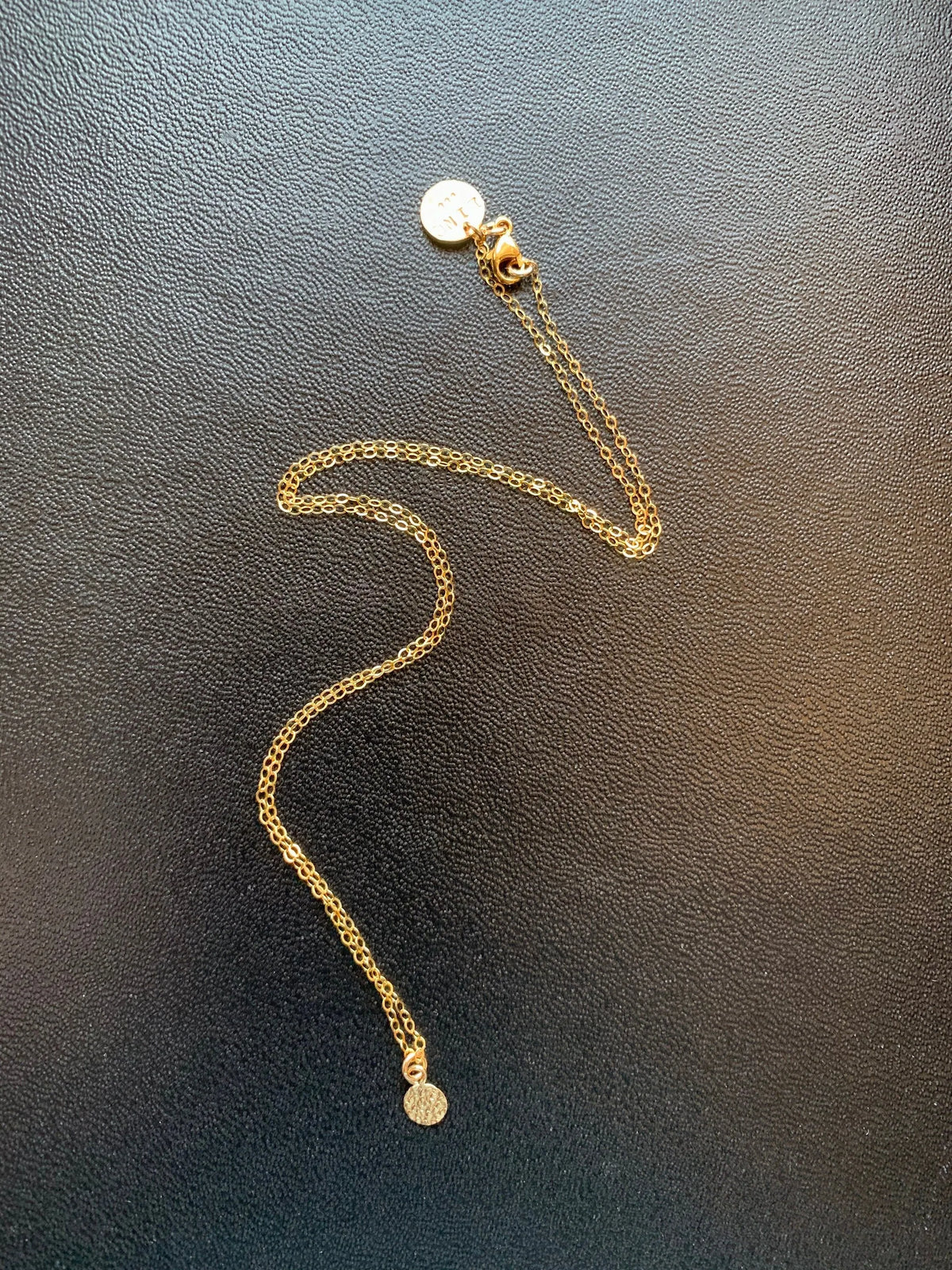 ELIO SUNGOD Necklace Hand-Forged Textured Tiny Pendent Gold Chain