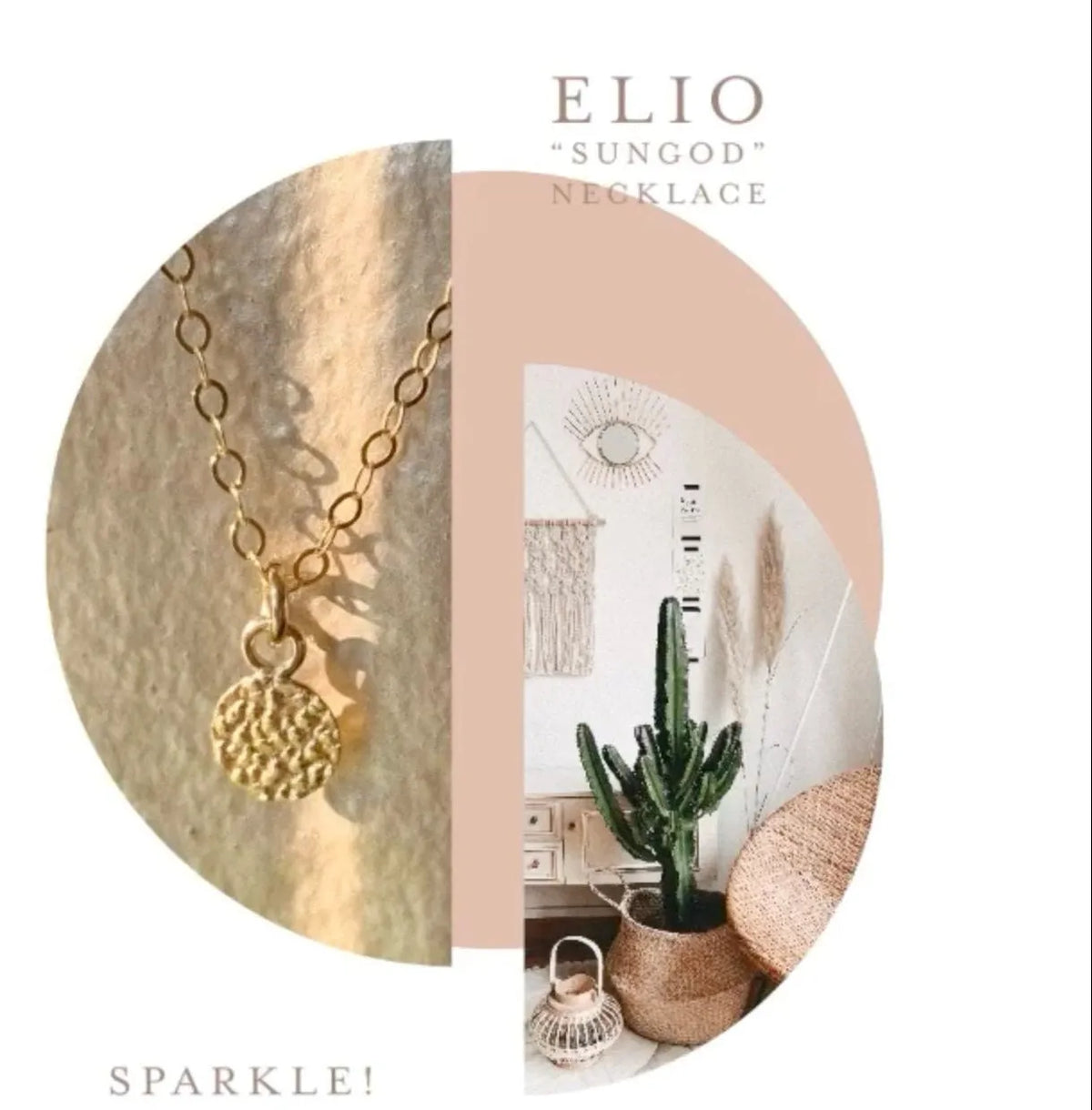 ELIO SUNGOD Necklace Hand-Forged Textured Tiny Pendent Gold Chain